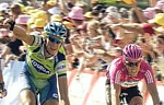 Kim Kirchen finishes 4th behind Pozzato during stage 5 of the Tour de France 2007